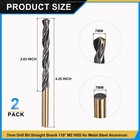 7mm Drill Bit Straight Shank 118   M2 Hss For Metal Steel Aluminum - 2 Pack