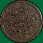 1851 Braided Hair Large Cent Almost Uncirculated Au Coin  49239