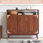 4pcs 8 8cm Wood  Corner Onlay Furniture Home Decorations Unpainted Applique H1w9