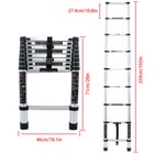 8 5ft 330lbs Aluminum Telescopic Ladder Heavy Duty Folding Extension Step Ladder