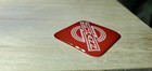 Custom Neumann Logo Dome Epoxy Badge Sticker- Red   White