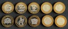 Lot Of 10  10 Casino Silver Strike Gaming Tokens  999 Silver Centers All Nevada