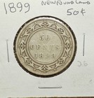 1899 50 Cent Newfoundland Queen Victoria Rare And Scarce Key Date Silver Coin 