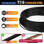 Black Stainless Steel Cable For Railing - 150ft 1 8  T316 Wire Rope