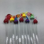 11 Beautiful Hand Blown Glass Ribbon Pattern Swizzle Sticks Super Nice    