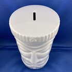 Burman Hawaiian Tiki Mug Ceramic Piggy Coin Money Bank Money Box Blue Luau Lite
