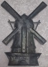Vintage Zero O w g Metal Wind Mill Hanging Wall Plaque  holland  Rare