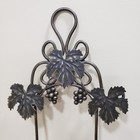 Wall Mount Plate Rack Photo Frame Holder Gray Wrought Iron Grapevine Leaf Tuscan