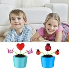 4pcs Solar Powered Dancing Bee   Sunflower Toys  Animated Bobblehead Dancer2054