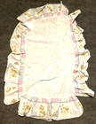 Vintage Precious Moments Dust Ruffle Baby Pastel Crib Skirt Pink Blue Yellow
