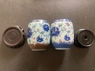 2x Chinese Porcelain Tea Cups With Wooden Stands In Near Fine Condition