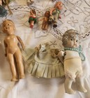 Lot Of 11 Vintage Dolls Bisque  Hard Plastic  Composition Smalls