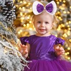 Large Big 6 Inch Glitter Organza Hair Bow Clips Sequin Party Alligator Purple