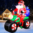Santa Claus On Motorcycle Decoration Outdoor Inflatable Christmas Airblown Decor