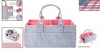 Compact Gray   Pink Diaper Caddy Organizer - Stylish Baby Essentials Storage