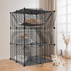 Cat Cage Indoor 3-tier Cat Enclosures Diy Metal Cat Playpen W extra Large Hammok