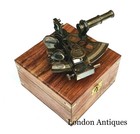 Vintage Nautical Brass Sextant Antique Marine Ship Instrument With Wooden Box