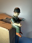 Vintage Tin Litho Gunner   Driver Wwii Jeep Sergeant Anti-aircraft Toy