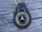 Mercedes Benz Gold Leather Key Fob Vintage Nos Hi-quality Fine Top Grain