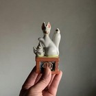 Inari Fox Shinto God Pottery Statue 4 6 Inch Japan Vintage Old Figurine Figure