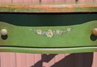 Vintage Green Wash Stand 1 Drawer Cottage Style 1950s Stenciled Flowers