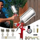 1 4 1 7 2 0mm Nozzle Hvlp Air Feed Spray Gun Kit Car Paint Primer Clearcoat Usa
