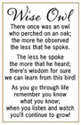 Ganz Wise Little Owl Mini Figurine With Poem Card Wisdom