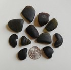 Black Pirate Sea Glass  11 Small-medium  Pieces  Genuine Surf Tumbled  Nyc Beach