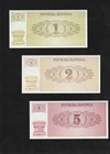          Slovenia Set Unc   P-1 P-2 P-3 1 2 5 Tolar 1990 Uncirculated Banknotes Lot