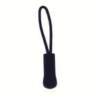 10pcs Black Plastic Zipper Pull Tabs Pvc Replacement Pullers For Bags - New