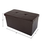 Storage Ottoman - 30-inch Folding Faux Leather Footrest  Linen Chest  Or Bench 