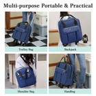3-in-1 Carry On Duffle Bag Detachable Wheels Trolley Travel Bag For Weekend Trip