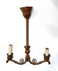 Antique Victorian Bronze Or Copper Ceiling Pendant Fixture Chandelier