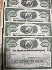  lot Of 20  American Tobacco Company Stock Certificate -2 Colors