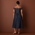 Women s Off The Shoulder Denim Button-down Midi Dress - Rosie Assoulin Dark
