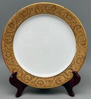 Vtg Benjarong Style Gold Encrusted White Porcelain Hand Painted Thai Plate 9 25 