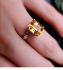 Beautiful Citrine Gemstone Handmade 925 Sterling Silver Jewelry Ring All Size