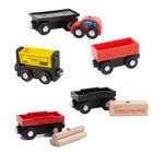 5 Cargo Train Car Set For Wooden Railway Fits Thomas The Tank Engine Chugging   