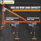 Wall Mount Jib Crane all Steel Construction 660lbs Max Load Capacity 180 Degree