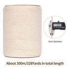 Macrame Cord 3mm X 328yards 984feet   Natural X 328yards  Color