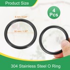 2  Metal O Ring  4pcs Seamless 304 Stainless Steel Rings Black 6mm X 50mm