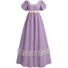  Womens Regency Dress Empire Waist Regency Costume Victorian Long Dresses Tea 