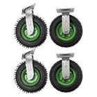 4pcs Pneumatic Air Tire Wheels 2 Rigid 2 Swivel Hd Farm Cart Caster Wheel Set 8 