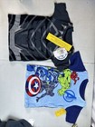 Marvel Avengers Boys 4 Fleece Pajamas Set Pjs 2-piece Sleepwear Black   Blue