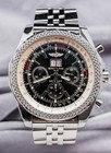 Breitling Bentley 6 75 Black Dial  11k Msrp 49mm Bracelet Steel Automatic A44362