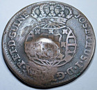 1770 Portugal Colony Angola Africa 1 Macuta With Countermark Counterstamp Coin
