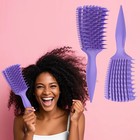 Purple Hair Brush Detangler Anti-static Comb For Natural Hair Wigs   Wet Or Dry