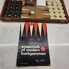 1975 Vintage Crisloid Bakelite  Backgammon Set Brown And Beige Discs  2 Dice  