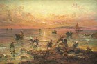 R  Vannini  italian   Antq 19th C Large Original O c  fishermen   Signed framed 