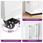 Kitchen Rolling Storage Carts Cabinet With Solid Wooden Tabletop For Dining Room